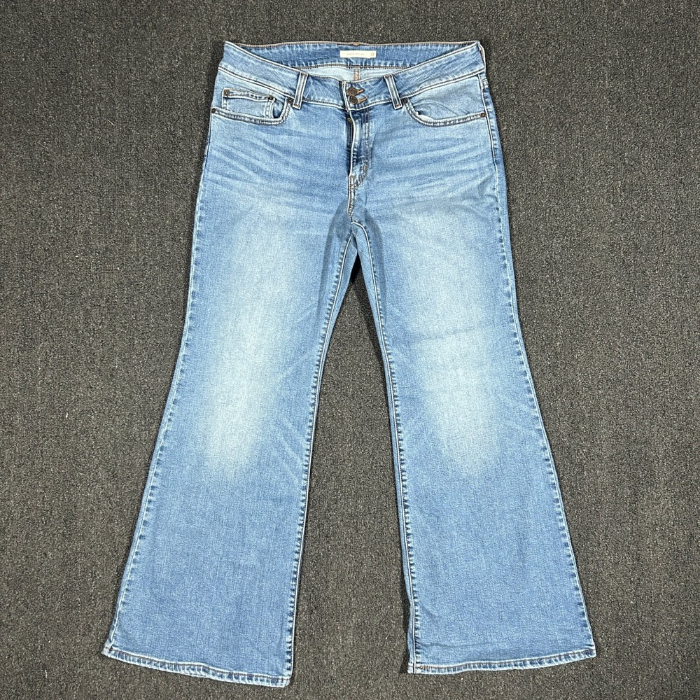 Levis Superlow Flare Jeans Womens 33x32 Blue Light Wash Excellent Low Rise Y2K